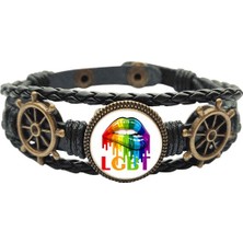 DIY Thinker  Gender Differentiation Identity Rainbow Equality Skin Braided Ocean Bracelet Wristband (Yurt Dışından)