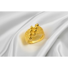 Dorika Toplu Yaldızlı Altın Yüzük CGKYZK0243