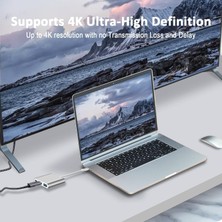 Blue Wings 3'in 1 Type-C To HDMI 4K USB 3.0 Dönüştürücü Adaptör Macbook, Pro 2015 2016 2017 Hub Port Adaptör Pd USB 3.0 4K HDMI Çıkışlı