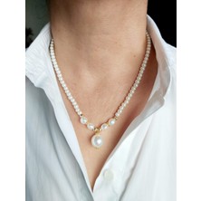 Devi Fashion Özel Tasarım Inci Uçlu Kolye