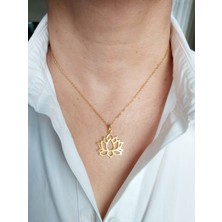 Devi Fashion Lotus Çiçeği Altın Kaplama Kolye