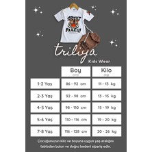 Triliya Erkek Çocuk Kaplan Baskılı Likralı T-Shirt & Kapri Takımı