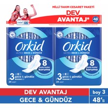 Orkid Ultra Gece&Gündüz 48'li Cesaret Paketi Dev Avantaj Hijyenik Ped (Boy 3)