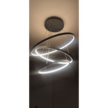 Pera Teknoloji / Pamir / Sarkıt Avize / 60-50-30 cm / 3 Çember / Antrasit Kasa / 3 Renk Işık