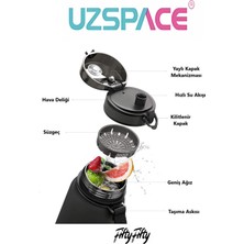 Uzspace 650 ML Kaydırmaz Gövde Taşıma Askılı Tritan Su Matarası Turuncu