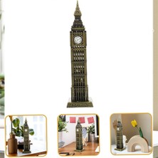 Hediyesahibi  Vintage Metal Ingiltere London Big Ben Saat Kulesi Antik Bronz 23 cm