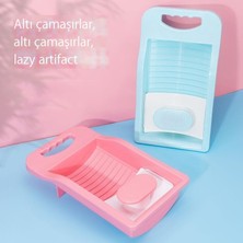 Juanli Washboard Ev El-Yıkanabilir Mini Tembel Yatakhane Çorapları Kaymaz Kalınlaşmış Çamaşır Tahtası (Yurt Dışından)