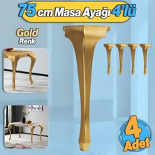Badem10 4 Adet Lukens Masa Dresuar Ayağı 75 cm Plastik Altın Gold Mutfak Yemek Masası Mobilya Ayakları