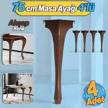 Badem10 4 Adet Lukens Masa Dresuar Ayağı 75 cm Plastik Ahşap Mutfak Yemek Masası Mobilya Ayakları Kahverengi