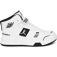 Cool Cool King Beyaz Uzun Filet Erkek Çocuk Sneaker Düz Tabanlı Günlük Kullanım İçin