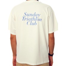 Jordanred Sunday Trıathlon Club  Ekru Oversize Tişört