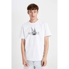 DeFacto New Regular Fit Bisiklet Yaka Baskılı Kısa Kollu Tişört C9221AX24SM