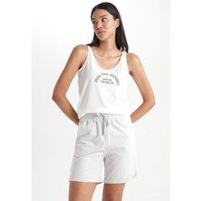 DeFacto Regular Fit Bisiklet Yaka Baskılı Atlet
