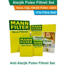 Mann Fılter Citroen C5 1.6 E-Hdı Dizel Euro5 Mann Filtre Bakım Seti 2011-2015 Hava+Yağ+Yakıt+A.alerjik Polen