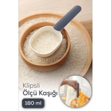 Klipsli Ölçü Kaşığı Gıda Erzak Küreği Baharat Çay Kahve 180 ml