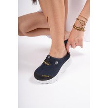 Sandal Spor Kadın Dolgu Taban Ortopedik File Sabo Doktor Hemşire Hastane Aşçı Terliği SS001-0278  Lacivert