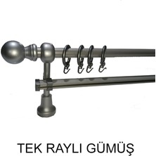 Perdemix Klasik Ahşap Rustik Perde Askısı Tek Raylı 28 Mm Metal Borulu