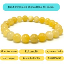 Yıldız Doğal Taş Sertifikalı Kalsit 8mm Elastik Misinalı Doğal Taş Bileklik