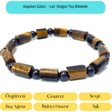 Yıldız Doğal Taş Sertifikalı Kaplan Gözü ve Granat Lal Doğal Taş Bileklik