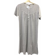 Nena NENA-22495-BAYAN Kısa Kollu Robalı Patlı  Pamuk Viskon Gecelik