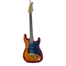 Almeda Elektro Gitar Strat Kasa 2 Single 1 Humbucker Hss Cherryburst