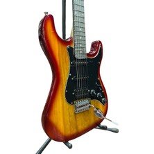 Almeda Elektro Gitar Strat Kasa 2 Single 1 Humbucker Hss Cherryburst