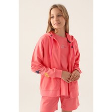 Kappa Wear Neon Pembe Kız Çocuk Sweatshirt