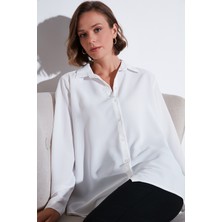 Lela Rahat Kesim Arkası Uzun Gömlek Bayan Gömlek 6118728W4