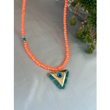 Mi Brillo Accessories Turuncu Boncuk Muska Kolye
