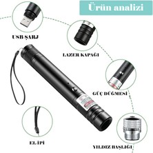 Fenerix PRO-303 USB Şarjlı Yeşil Lazer Pointer, Sunum Kalemi, Güçlü Şarjlı Lazer Işaretliyici