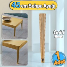 Badem10 Suit Sehpa Ayağı 45 cm Plastik Altın Renk Ayak Mutfak Yemek Masası Mobilya Ayak Zigon Gold 1 Adet