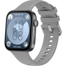 Vendas Huawei Watch Fit 3 Band Serisi Klasik Kordon Silikon Strap Kayış- Gri