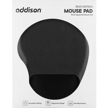 Addison 300521 Bileklik Destekli Siyah Mouse Pad-Siyah