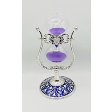 Furkan Vintage Dekoratif Metal Kum Saati 30 Dakika Mor