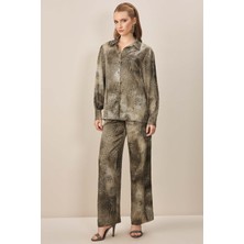 Guitar Geniş Paça Çok Renkli Saten Pantolon