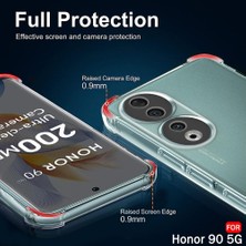 Honor 90 Kılıf Crystal Sert Pc Antishock Darbe Emici Kenar Şeffaf Silikon Kapak