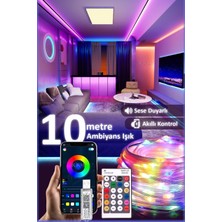 Rkm Store Sese Duyarlı 10 Metre Yeni Nesil Rgb Smart LED Usb'li Kumandalı Bluetooth Ile Telefon Bağlantılı