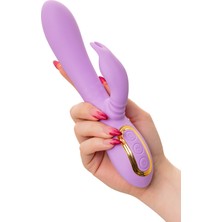 Cupidon Cupide 10 Titreşimli 5 Dönen Klitoral Stimülatör Modlu Şarjlı Su Geçirmez Silikon Mor Vibratör 22.5 cm