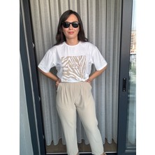 Ferqane Xalilova Beli Lastikli Havuç Taş Renk Pantolon