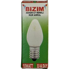 Bizim 10W Beyaz Işık E14 Duylu Dim Edilebilir Mum Ampul (5 Adet)