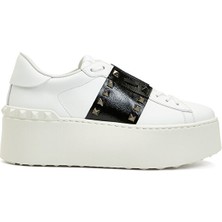 Valentino Garavani Rockstud Beyaz Kadın Deri Sneaker Beden :38