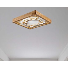 Wood Design World 60X60 cm Ahşap Çerçeve Avize LED Aydınlatma