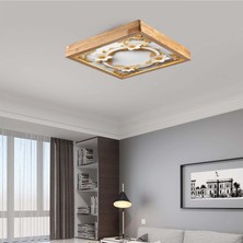 Wood Design World 60X60 cm Ahşap Çerçeve Avize LED Aydınlatma