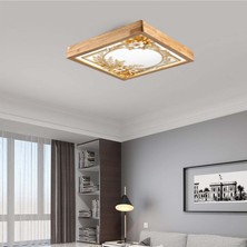 Wood Design World 60X60 cm Ahşap Çerçeve Avize LED Aydınlatma