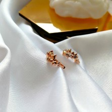 Kilig Jewelry Kadın Vip Çelik Gold Dalga Taş Detay Küpe 15MM