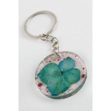 Feryal Ortanca Çiçeği Epoksi Anahtarlık