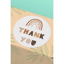 Xox Shops Thank You Sticker Ambalaj Kargo Teşekkürler Etiketi Kahverengi Gökkuşağı - 90 Adet - ST2048