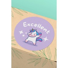 Xox Shops Thank You Sticker Teşekkürler Etiketi Mor Unicorn Paketleme Etiket - 90 Adet - ST2216