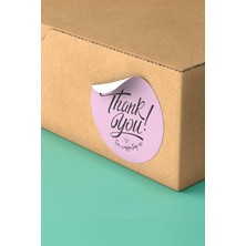 Xox Shops Thank You Sticker Teşekkürler Etiketi Pembe Ambalaj Kargo Paketleme Etiketi - 90 Adet - ST2224