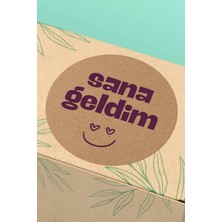 Xox Shops Kraft Görünümlü Mor Sana Geldim Yazılı Kargo Ambalaj Paketleme Etiketi - 90 Adet - ST2261